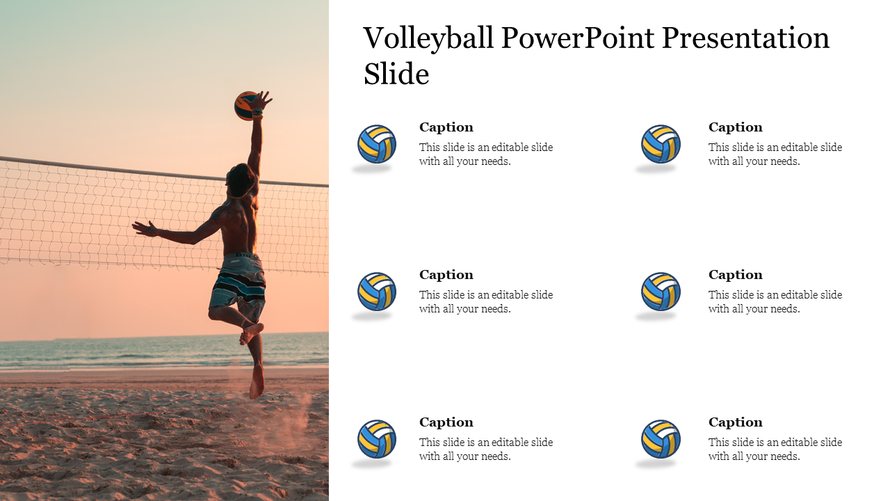 Attractive Volleyball PowerPoint Presentation Slide